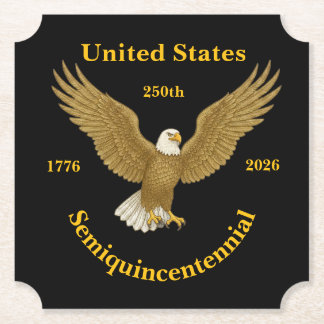 USA 250 Elegant Black Paper Coasters Kartonnen Onderzetters