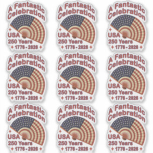 USA 250 jaar patriottisch ventilatorontwerp – 1776 Sticker