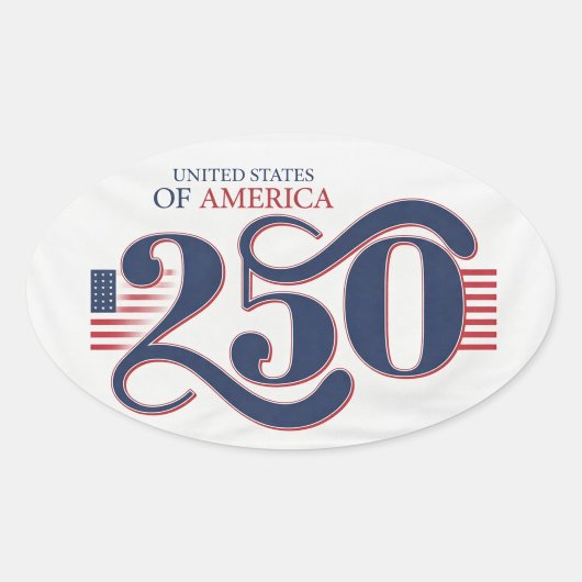 USA 250 Oval Patriotic Stickers 