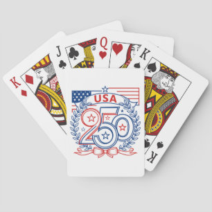 USA 250 Patriottisch Jubileum Embleem Ontwerp Pokerkaarten