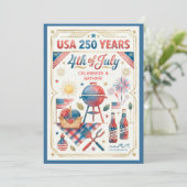USA 250 Years 4th of July BBQ Invitation (Debout devant)