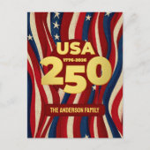 USA 250 Years Custom Patriotic Briefkaart (Voorkant)