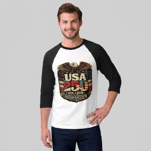 USA 250e verjaardag 1776-2026 Heren Patriottisch T-shirt