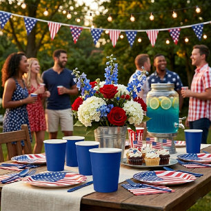 USA 250e verjaardag Amerikaanse vlag feestborden Papieren Bordje