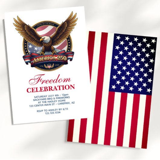 USA 250e verjaardag BBQ Kaart