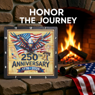 USA 250e Verjaardag Erfgoed Adelaar Vierkante Klok