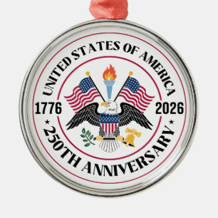 USA 250e verjaardag Patriottische Adelaar Embleem Metalen Ornament