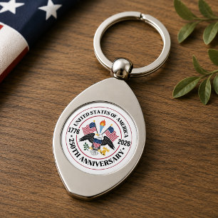 USA 250e verjaardag Patriottische Adelaar Embleem Sleutelhanger