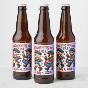 USA 250e verjaardag Souvenir - Patriotisch Bier Etiket
