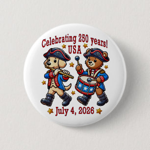 USA 250e verjaardag Souvenir - Patriotisch Ronde Button 5,7 Cm