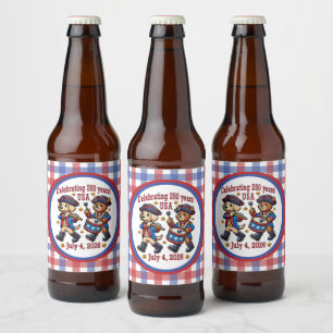 USA 250ste Jubileum Souvenir - Patriottisch Bier Etiket