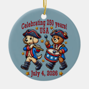 USA 250ste Jubileum Souvenir - Patriottisch Keramisch Ornament