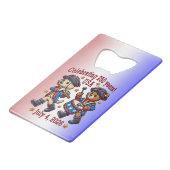 USA 250ste Jubileum Souvenir - Patriottisch Kredietkaart Flessenopener (Achterkant Gekanteld)