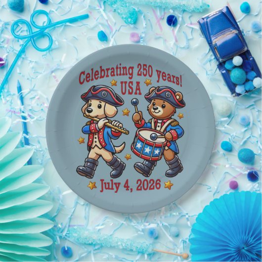 USA 250ste Jubileum Souvenir - Patriottisch Papieren Bordje (Feest)