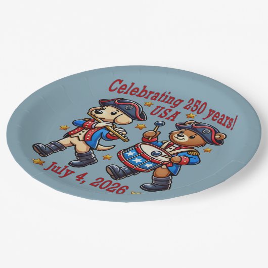 USA 250ste Jubileum Souvenir - Patriottisch Papieren Bordje (Gekanteld)