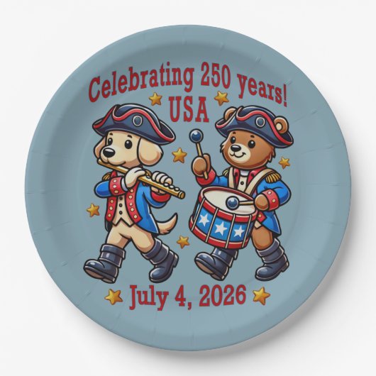 USA 250ste Jubileum Souvenir - Patriottisch Papieren Bordje (Voorkant)