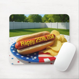 USA 250ste verjaardag Hotdog Muismat