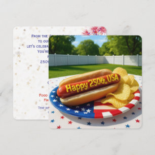 USA 250ste verpartij Hot Dog Kaart