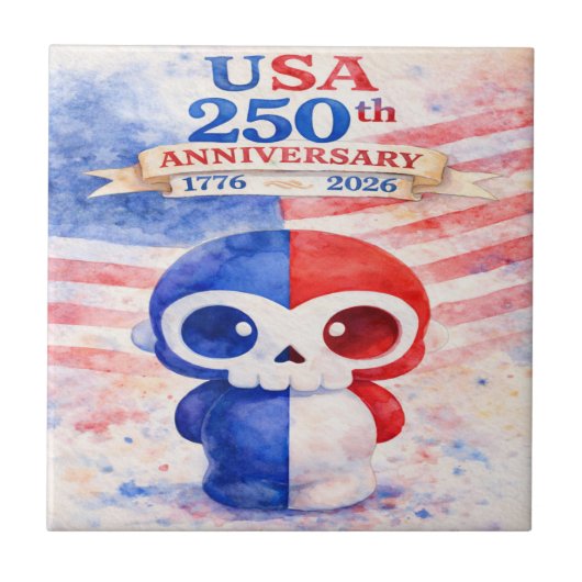 USA 250th Anniversary Ceramic Tile Tegeltje (Voorkant)