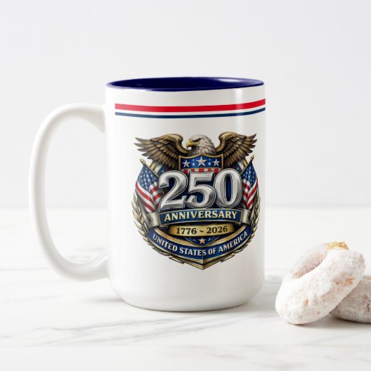 USA 250th Anniversary Coffee Mug (Avec donut)