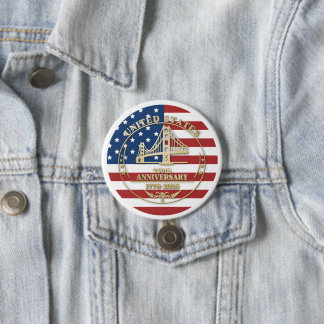 USA 250th Anniversary Golden Gate Patriotic Flag  Ronde Button 7,6 Cm