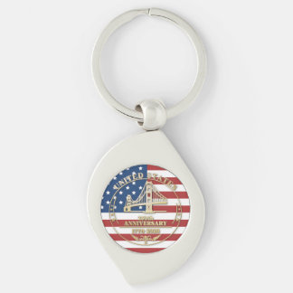 USA 250th Anniversary Golden Gate Patriotic Flag  Sleutelhanger