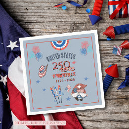 USA 250th Anniversary Patriotic Gnome Paper Napkin Servet