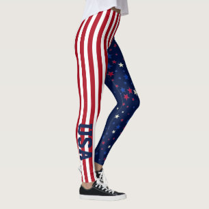 USA 4 juli Patriottische Stars Stripes Amerikaanse Leggings
