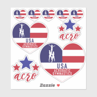 USA Acrobat Gymnastiek Decals Sticker