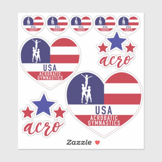 USA Acrobat Gymnastiek Decals Sticker (Vel)