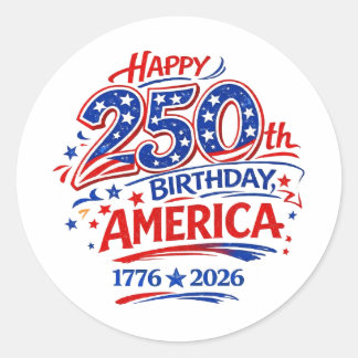 USA America 250th Anniversary Patriotic Ronde Sticker