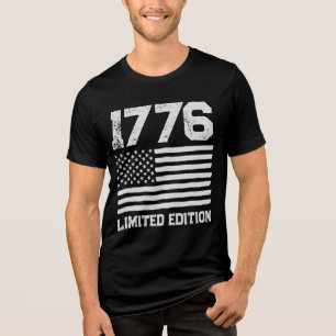 USA America Flag Bewerkbare gepersonaliseerde aang Tri-Blend Shirt