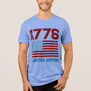 USA America Flag Bewerkbare gepersonaliseerde aang Tri-Blend Shirt