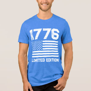 USA America Flag Bewerkbare gepersonaliseerde aang Tri-Blend Shirt