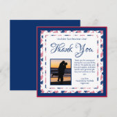 USA AMERICA FLAG Custom Patriotic Square Wedding Bedankkaart (Voorkant / Achterkant)