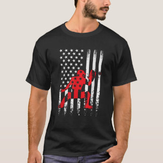 USA America Flag Patriot Baseball Catcher Player 4 T-shirt