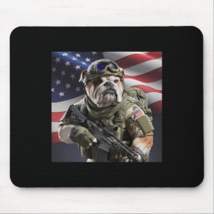 USA America Patriot Bull Dog als Commando Muismat