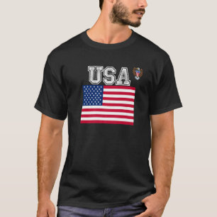 USA America Soccer Jersey Flag Football Ball Juli T-shirt