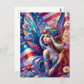 USA American Fairy Briefkaart (Voorkant / Achterkant)