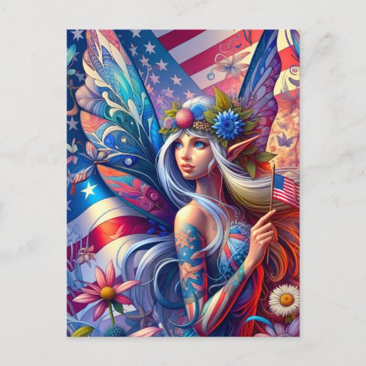 USA American Fairy Briefkaart (Voorkant)