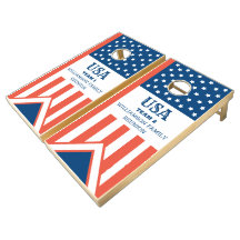 USA American Flag Personnalisé Nom de famille Équi