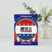 USA - American Flag & Stars in Circle #2 Carte pos (Debout devant)