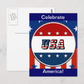 USA - American Flag & Stars in Circle #2 Carte pos (Devant / Derrière)