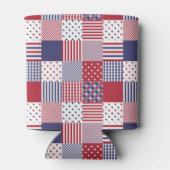 USA Americana Patchwork Red White en Blue Blikjeskoeler (Achterkant)