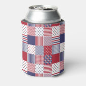 USA Americana Patchwork Red White en Blue Blikjeskoeler (Blikje Achterkant)