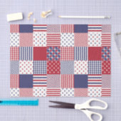 USA Americana Patchwork Red White en Blue Tissuepapier (Craft)