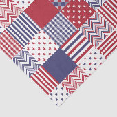 USA Americana Patchwork Red White en Blue Tissuepapier (Detail)