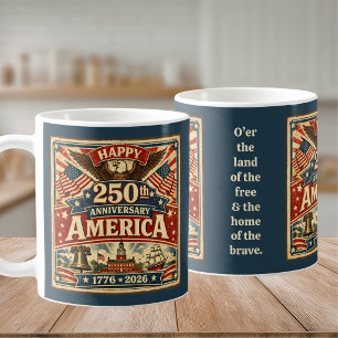 USA Amerika 250ste Verjaardag Vintage Patriottisch Koffiemok