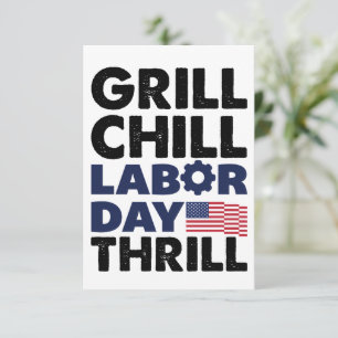 USA Amerika Grill Chill Arbeid Dag Thrill BBQ Part Bedankkaart
