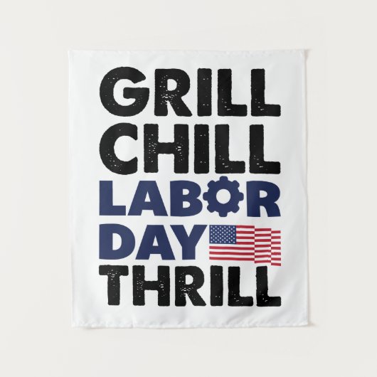 USA Amerika Grill Chill Arbeid Dag Thrill BBQ Part Wandkleed (Voorkant)